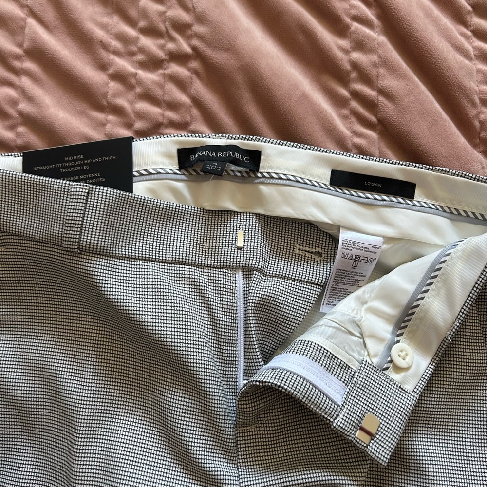 Banana Republic Monochrome Checkered Trousers
